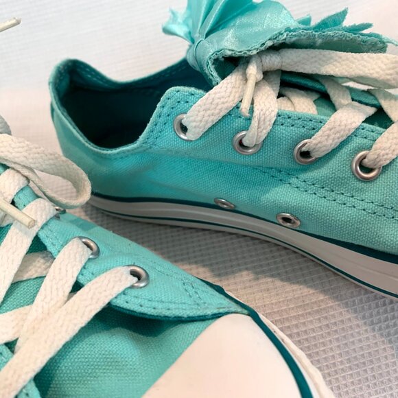 Converse Chuck Taylor All Star Junior Size 6 Aqua Teal Turquoise Ruffle - Picture 8 of 10